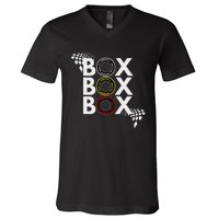 Formula Racing Car Box Box Box Radio Call To Pitbox Car Race V-Neck T-Shirt