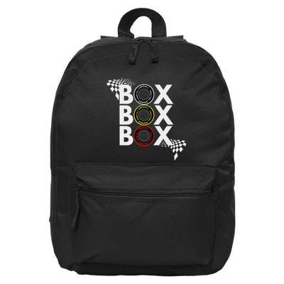 Formula Racing Car Box Box Box Radio Call To Pitbox Car Race 16 in Basic Backpack