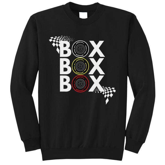 Formula Racing Car Box Box Box Radio Call To Pitbox Car Race Tall Sweatshirt