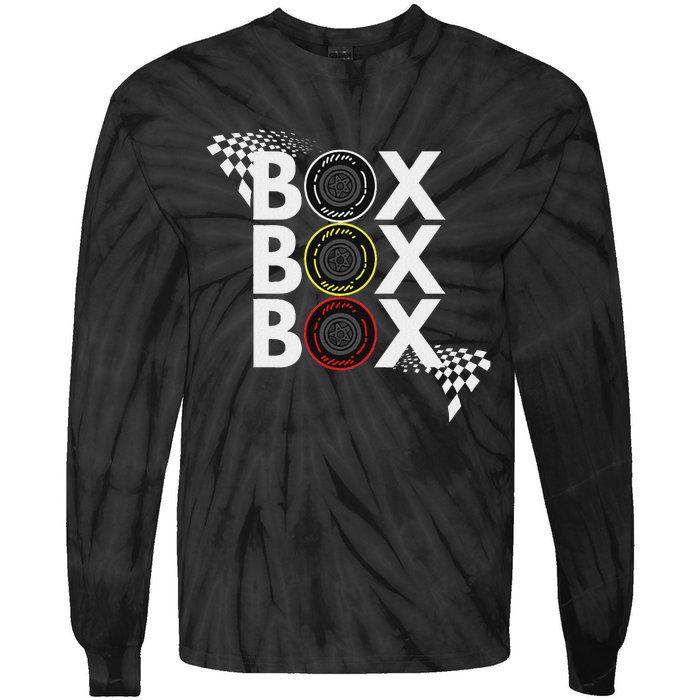 Formula Racing Car Box Box Box Radio Call To Pitbox Car Race Tie-Dye Long Sleeve Shirt