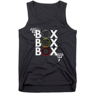 Formula Racing Car Box Box Box Radio Call To Pitbox Car Race Tank Top