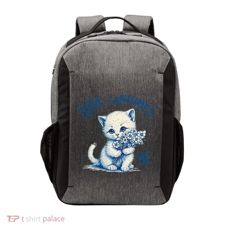 Funny Rage Consumes Me Cat Flower Cute Kitty Quote Design Vector Backpack