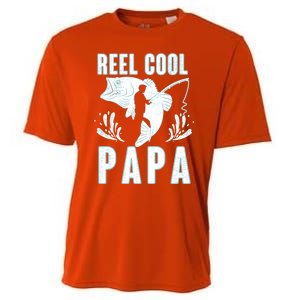 Fisher Reel Cool Papa Fishing Cute Gift Cooling Performance Crew T-Shirt