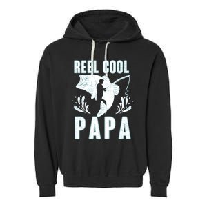 Fisher Reel Cool Papa Fishing Cute Gift Garment-Dyed Fleece Hoodie