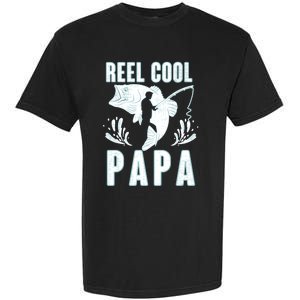 Fisher Reel Cool Papa Fishing Cute Gift Garment-Dyed Heavyweight T-Shirt