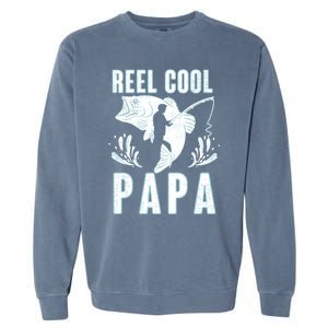 Fisher Reel Cool Papa Fishing Cute Gift Garment-Dyed Sweatshirt