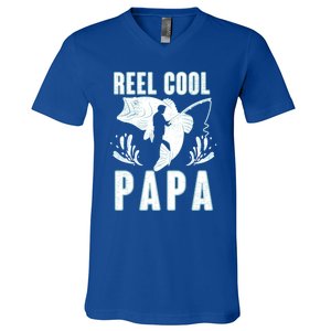 Fisher Reel Cool Papa Fishing Cute Gift V-Neck T-Shirt