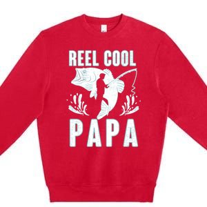 Fisher Reel Cool Papa Fishing Cute Gift Premium Crewneck Sweatshirt