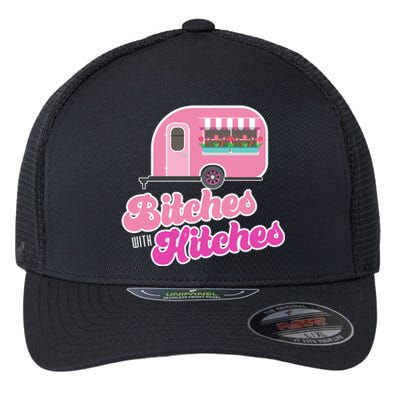 Funny Rv Camper Bitches With Hitches Gift Flexfit Unipanel Trucker Cap