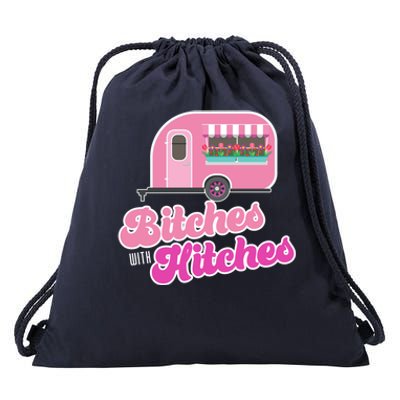 Funny Rv Camper Bitches With Hitches Gift Drawstring Bag