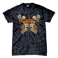 Faith Retro Cross Butterfly Religious Gifts Christian Wo Tie-Dye T-Shirt