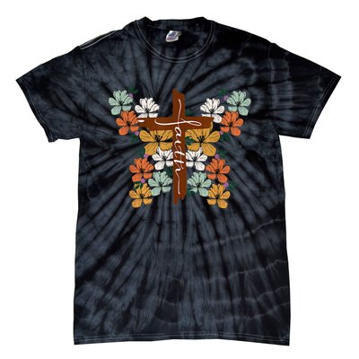 Faith Retro Cross Butterfly Religious Gifts Christian Wo Tie-Dye T-Shirt