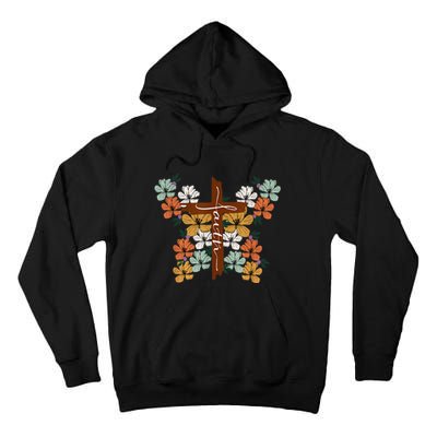 Faith Retro Cross Butterfly Religious Gifts Christian Wo Tall Hoodie