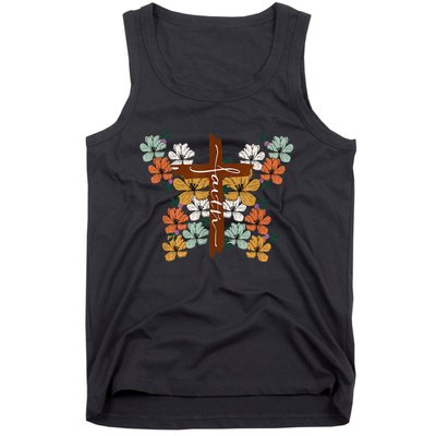 Faith Retro Cross Butterfly Religious Gifts Christian Wo Tank Top