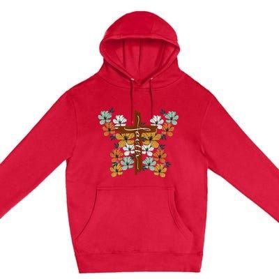 Faith Retro Cross Butterfly Religious Gifts Christian Wo Premium Pullover Hoodie