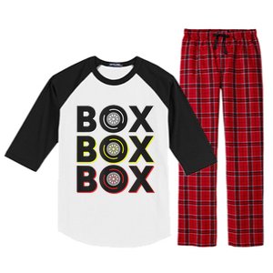 Formula Racing Car Box Box Box Radio Call To Pit Box Raglan Sleeve Pajama Set