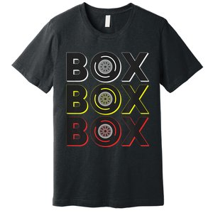 Formula Racing Car Box Box Box Radio Call To Pit Box Premium T-Shirt