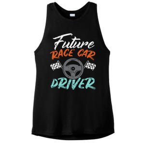 Future Race Car Driver Cute Racing Racer Ladies PosiCharge Tri-Blend Wicking Tank