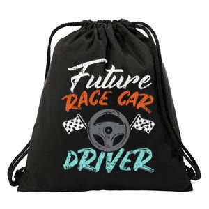 Future Race Car Driver Cute Racing Racer Drawstring Bag