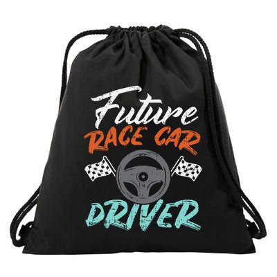 Future Race Car Driver Cute Racing Racer Drawstring Bag