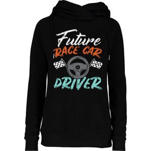 Future Race Car Driver Cute Racing Racer Womens Funnel Neck Pullover Hood