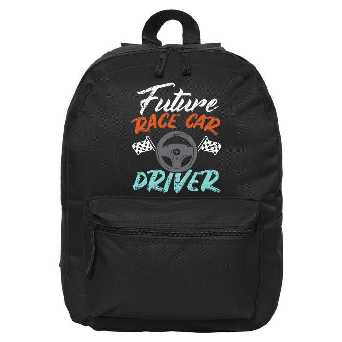 Future Race Car Driver Cute Racing Racer 16 in Basic Backpack