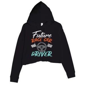 Future Race Car Driver Cute Racing Racer Crop Fleece Hoodie