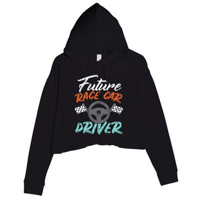 Future Race Car Driver Cute Racing Racer Crop Fleece Hoodie