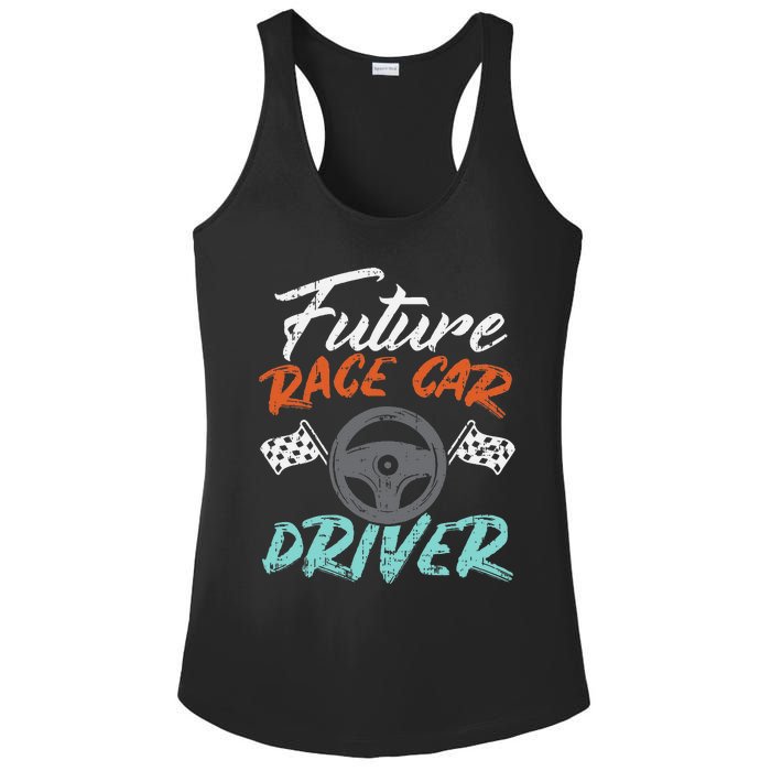 Future Race Car Driver Cute Racing Racer Ladies PosiCharge Competitor Racerback Tank