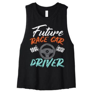 Future Race Car Driver Cute Racing Racer Women's Racerback Cropped Tank