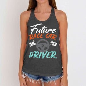 Future Race Car Driver Cute Racing Racer Women's Knotted Racerback Tank