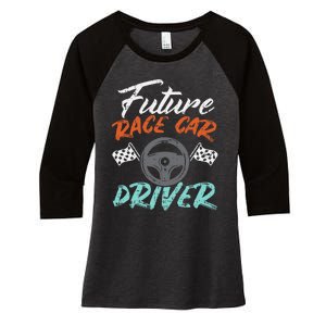 Future Race Car Driver Cute Racing Racer Women's Tri-Blend 3/4-Sleeve Raglan Shirt