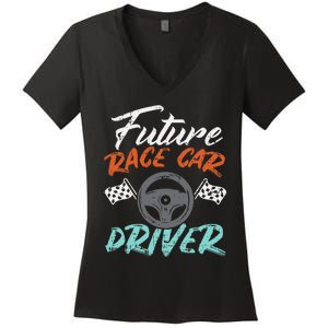 Future Race Car Driver Cute Racing Racer Women's V-Neck T-Shirt