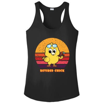 Funny Retired Chick Retro Sunset Retired Chick Gift Ideas Gift Ladies PosiCharge Competitor Racerback Tank