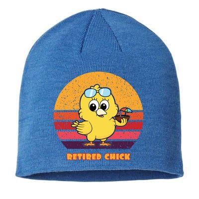 Funny Retired Chick Retro Sunset Retired Chick Gift Ideas Gift Sustainable Beanie