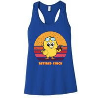 Funny Retired Chick Retro Sunset Retired Chick Gift Ideas Gift Women's Racerback Tank