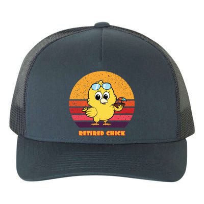 Funny Retired Chick Retro Sunset Retired Chick Gift Ideas Gift Yupoong Adult 5-Panel Trucker Hat