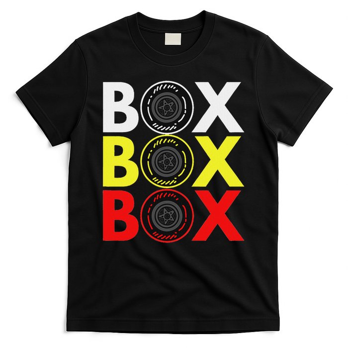 Formula Racing Car Box Box Box Radio Call To Pitbox Car Race T-Shirt