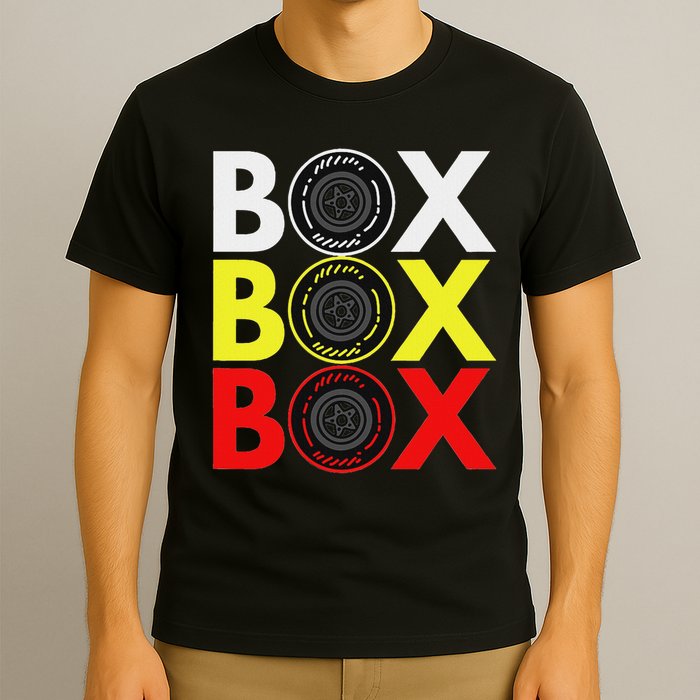 Formula Racing Car Box Box Box Radio Call To Pitbox Car Race T-Shirt