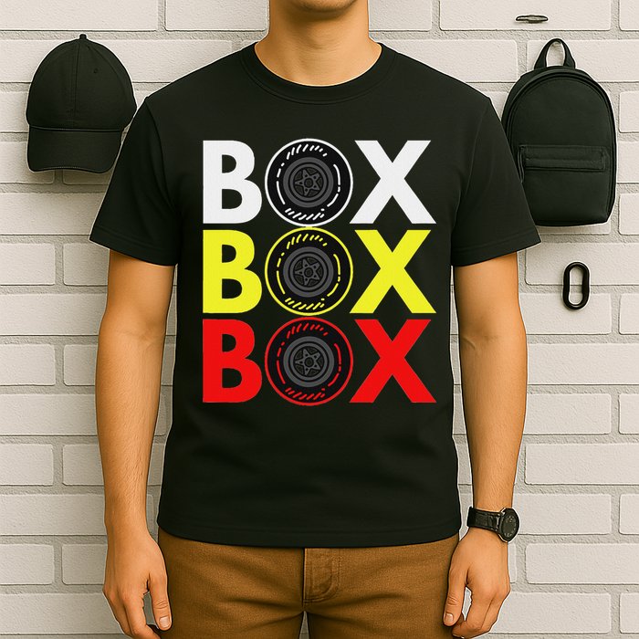Formula Racing Car Box Box Box Radio Call To Pitbox Car Race T-Shirt