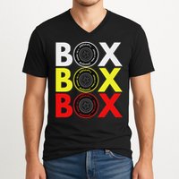 Formula Racing Car Box Box Box Radio Call To Pitbox Car Race V-Neck T-Shirt