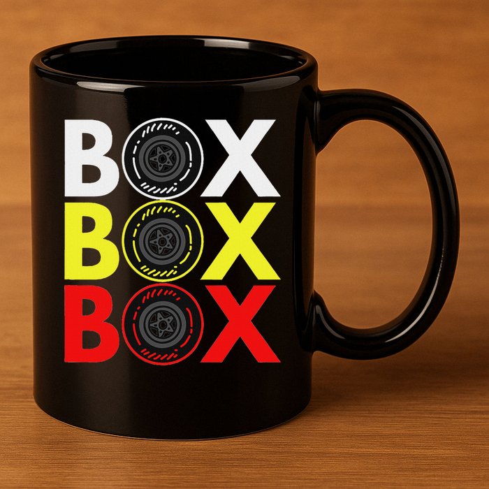 Formula Racing Car Box Box Box Radio Call To Pitbox Car Race 11oz C Handle Ceramic Mug