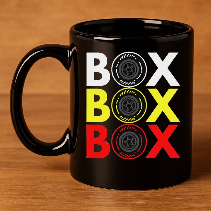 Formula Racing Car Box Box Box Radio Call To Pitbox Car Race 11oz C Handle Ceramic Mug