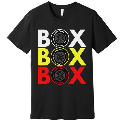 Formula Racing Car Box Box Box Radio Call To Pitbox Car Race Premium T-Shirt