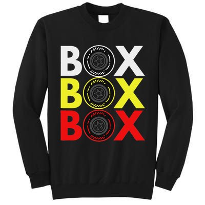 Formula Racing Car Box Box Box Radio Call To Pitbox Car Race Tall Sweatshirt