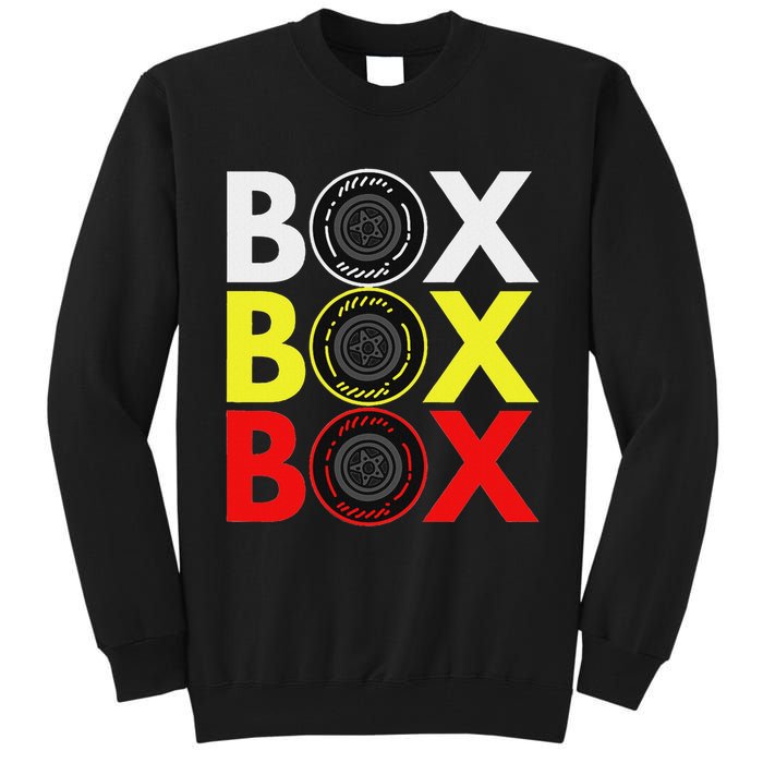 Formula Racing Car Box Box Box Radio Call To Pitbox Car Race Tall Sweatshirt