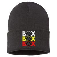 Formula Racing Car Box Box Box Radio Call To Pitbox Car Race Sustainable Knit Beanie