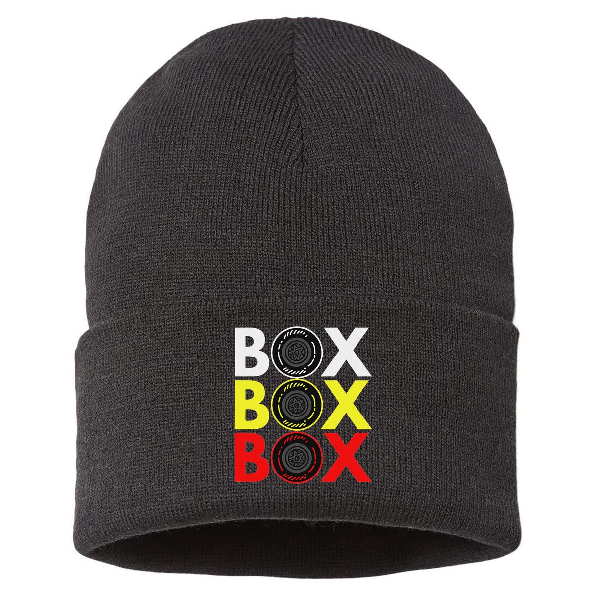 Formula Racing Car Box Box Box Radio Call To Pitbox Car Race Sustainable Knit Beanie