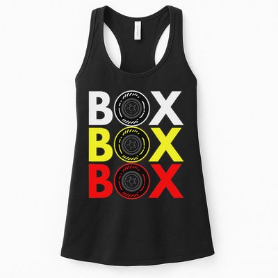 Formula Racing Car Box Box Box Radio Call To Pitbox Car Race Womens Tank Top
