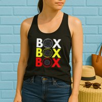 Formula Racing Car Box Box Box Radio Call To Pitbox Car Race Womens Tank Top